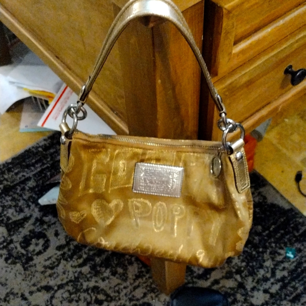 Metallic Gold Coach Poppy bag
